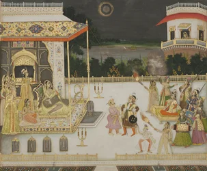 La reina Udham Bai entretenida, 1742
